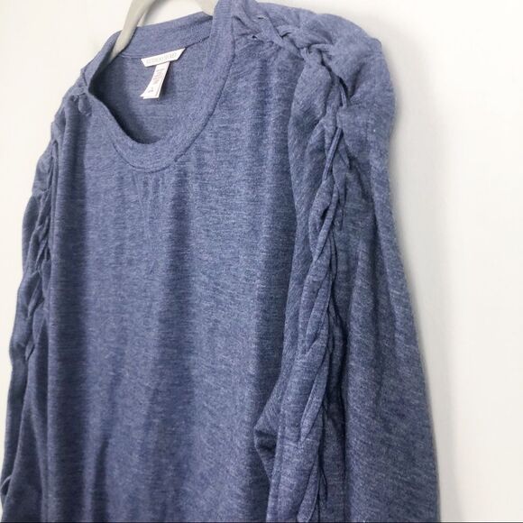 VICTORIA’S SECRET | Navy Blue Loungewear Sweatshirt Lace Up Sleeves Women’s M - Picture 2 of 8